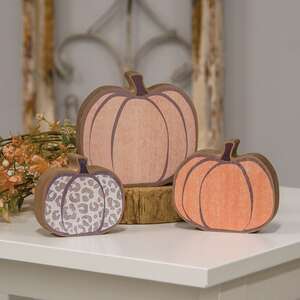 Watercolor Animal Print Chunky Pumpkins, 3/Set 36273;