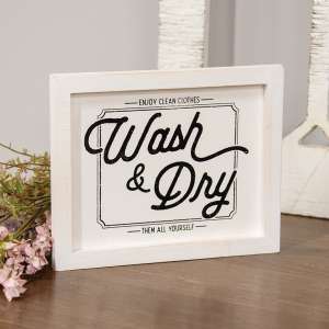 Wash & Dry Wooden Framed Sign 36278