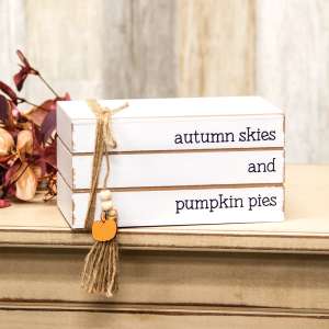 Autumn Skies and Pumpkin Pies Stacked Wooden Books 36333