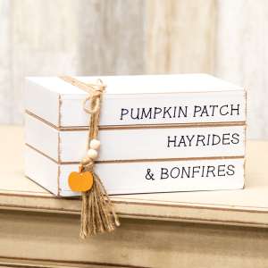 Pumpkin Patch Stacked Wooden Books 36334