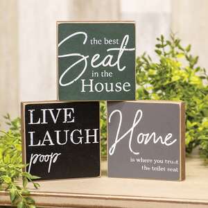 Picture of Live, Laugh, Poop Square Block, 3 Asstd. Live, Laugh, Poop Square Block, 3 Asstd. 36378;