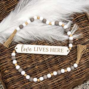 Love Lives Here Beaded Banner 36389