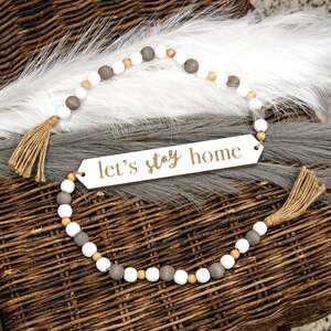 Let's Stay Home Beaded Banner;