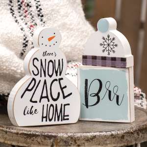 Snow Place Like Home Snowman & Blocks, 3/Set 36399