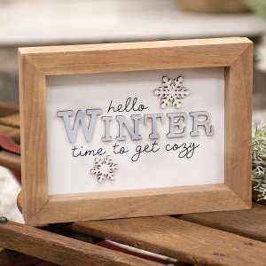 Time To Get Cozy Framed Snowflake Sign 36439