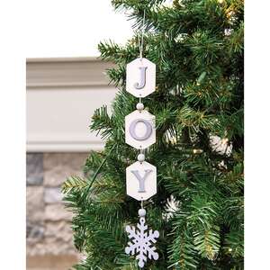 Joy Wooden Tag & Snowflake Garland 36497