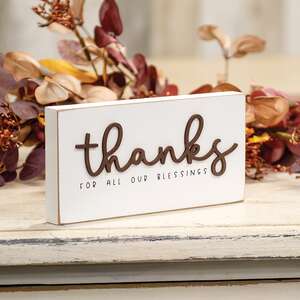 Thanks For All Our Blessings Block Sign 36528;