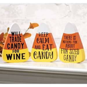 Will Trade Candy For Wine Chunky Candy Corn Sitter, 3 Asstd. 36548