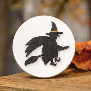 Witch Silhouette Circle Easel Sign 36576;