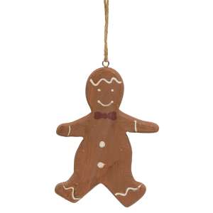 Wooden Gingerbread Man Cookie Ornament with hanger #36663