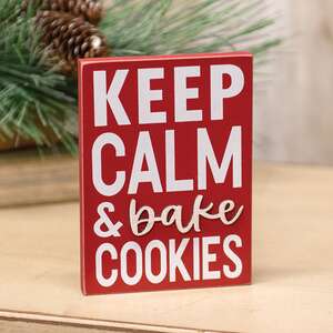 Keep Calm & Bake Cookies Block Sign 36780;