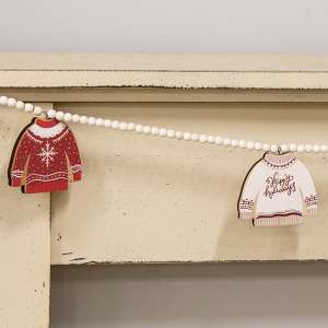 Happy Holidays Wooden Beaded Sweater Garland 36785