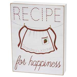 Recipe for Happiness Box Sign