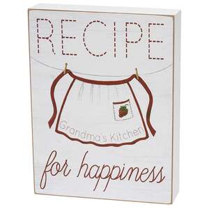 Recipe for Happiness Box Sign #36965