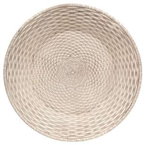 Antiqued White Woven Look Plate #36992