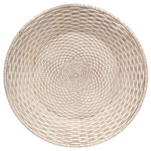 Antiqued White Woven Look Plate #36992