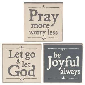 Let Go & Let God Square Block, 3 Asstd.