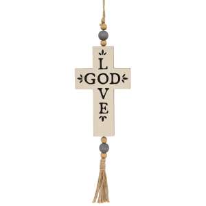 Love God Beaded Cross Ornament #37075