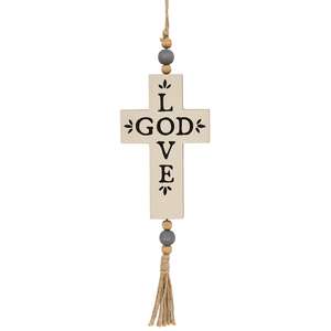 Love God Beaded Cross Ornament #37075