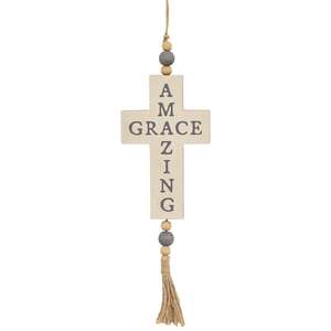 Amazing Grace Beaded Cross Ornament #37076