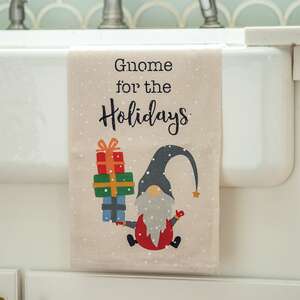 Gnome for the Holidays Dish Towel