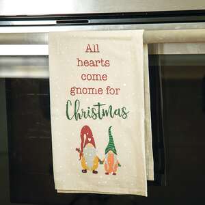 All Hearts Come Gnome Dish Towel,