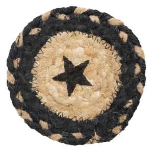 Braided Black Star Jute Coaster #54185