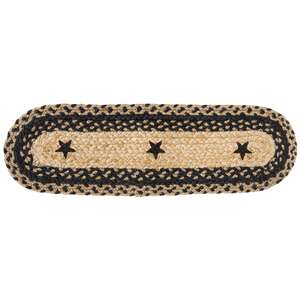 Braided Black Star Jute Stair Tread