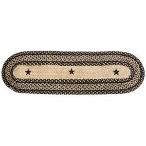 Braided Black Star Jute Runner #54188