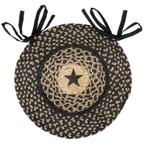 Braided Black Star Jute Chair Pad #54189