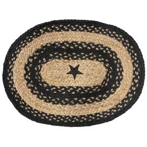 Braided Black Star Jute Placement;