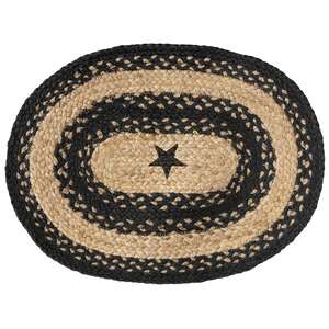 Braided Black Star Jute Placement #54192