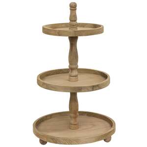 Distressed Three-Tiered Wooden Tray