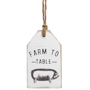 Farm To Table Pig Wood Tag #65220