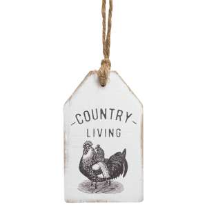 Country Living Chicken Wood Tag #65221
