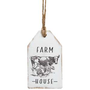 Farm House Milking Cow Wood Tag #65223