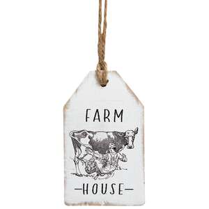 Farm House Milking Cow Wood Tag