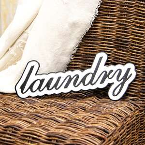 Laundry Black & White Metal Sign 65302