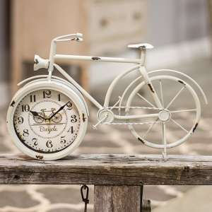 Farmhouse White Bicycle Clock 75013