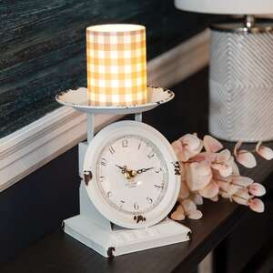 Farmhouse White Old Town Scale Clock 75015;