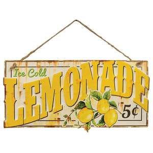 Ice Cold Lemonade Hanging Metal Sign