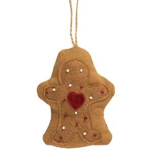 Beaded Gingerbread Fabric Ornament