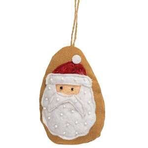 Beaded Santa Fabric Ornament #CS38682