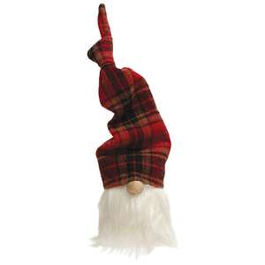 Small Red & Black Plaid Hat Gnome #CS38687