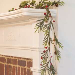 Mountain Pine w/ Berries Garland -