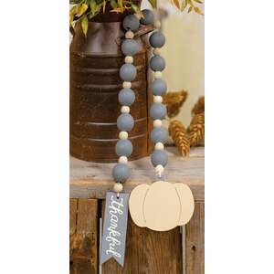 Thankful & Pumpkin Beaded Ornament;