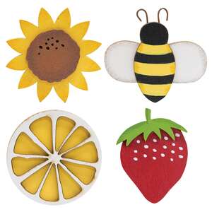 4/Set, Wooden Spring & Summer Icons;