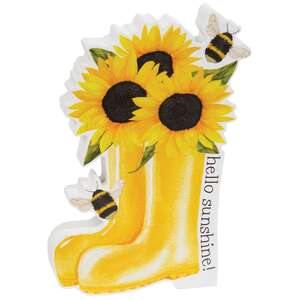 Hello Sunshine Sunflower Boots & Bees Chunky Sitter #36845