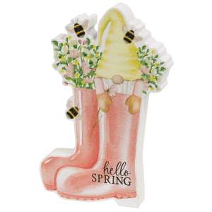 Hello Spring Gnome in Boots Chunky Sitter #36849