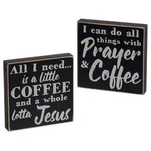 Coffee & Prayer Square Block, 2 Asstd.